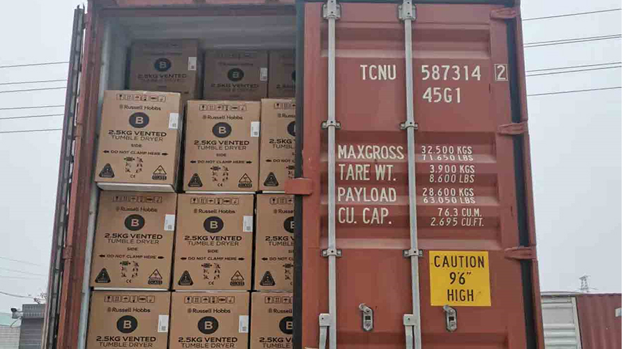 年底沖刺！順利完成英國Russell hobbs客戶的滾筒干衣機(jī)出貨